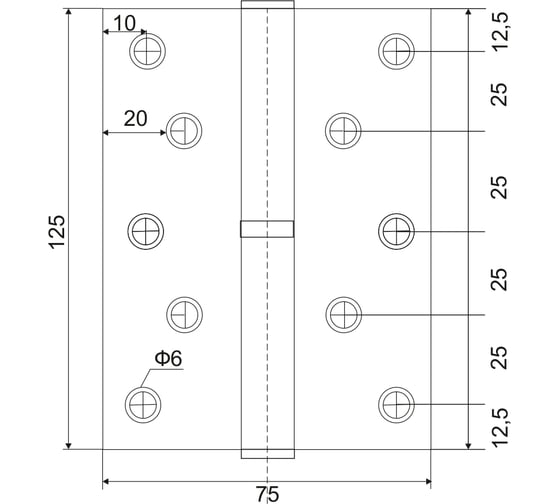 Петля съёмная VETTORE 125×75×2.5mm-1BB AB-L левая Бронза, 2шт 20630