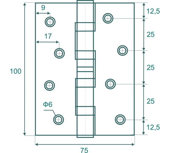 Петля универсальная VETTORE 125×75×2.5-4BB AB Бронза, 2шт 20628