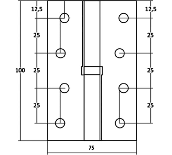 Съёмная петля VETTORE 100х75х2.5mm-1BB SN-L левая, сатин 2шт 20159