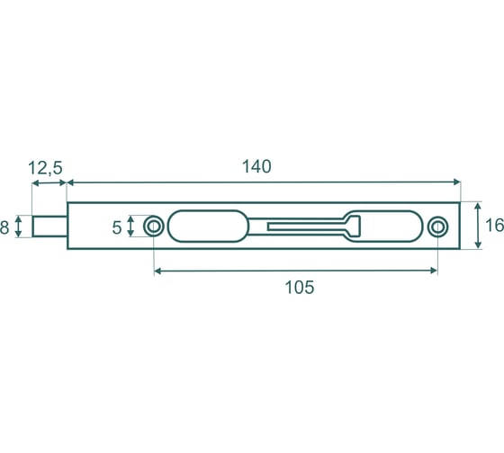 Торцевой шпингалет VETTORE CH 140 MBP чёрный матовый 20461