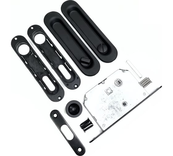 Ручка на раздвижные двери с замком VETTORE L 030 MBP чёрный матовый 20494