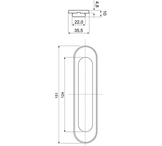 Ручка на раздвижные двери VETTORE L 010 AB бронза 20486