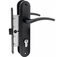 Врезной замок с ручками Аллюр ЗВ 7-132/85 BL матовый черный 14154