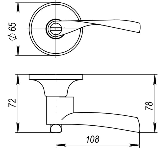 Ручка защелка Ajax 6010 BL-B (фиксатор) черный 44449