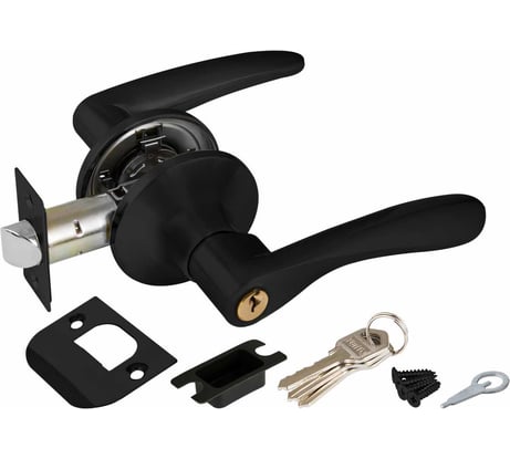 Ручка защелка Ajax 6010 BL-E (ключ/фиксатор) черный 44517