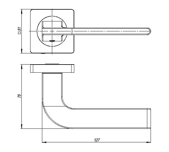 Раздельная ручка Ajax SPLINE JK BL-24 черный 44337