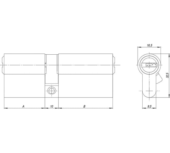 Цилиндровый механизм Ajax AZ200/60 mm (25+10+25), CP хром, 5 кл. 43867