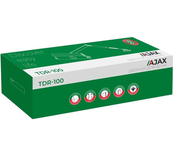 Дверной доводчик Ajax TDR-100 AL 50-100 кг, алюминий 43825