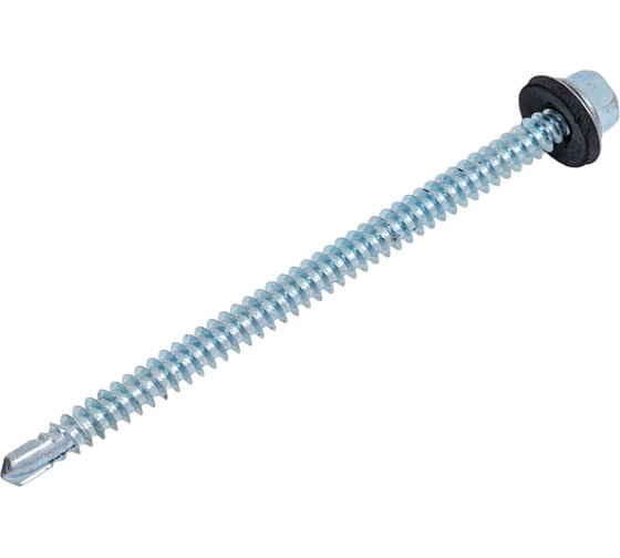 Кровельный саморез КВАДРА 5.5x90 цинк, сверло PT.3, шайба EPDM, кор. 50 шт. 550901005050 1