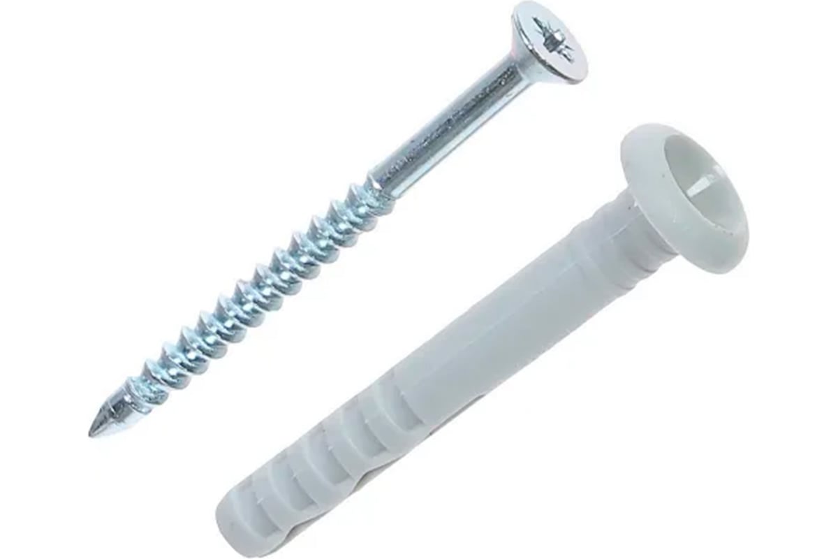 Дюбель с шурупом ИП Доронин В.И. 6x40 гриб, 2000 шт. 175602 - выгодная ...