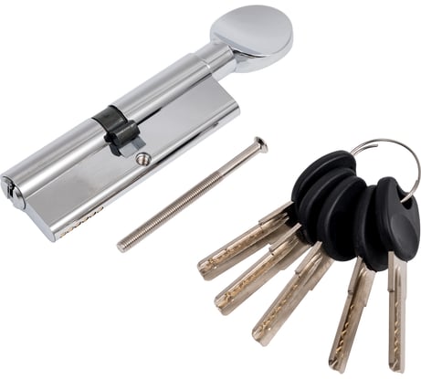 Цилиндр PALIDORE 90PC 45/45С ключ/завертка, хром блестящий 98760936