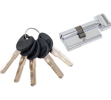 Цилиндр PALIDORE 60PC 30/30С ключ/завертка, хром блестящий 98760915
