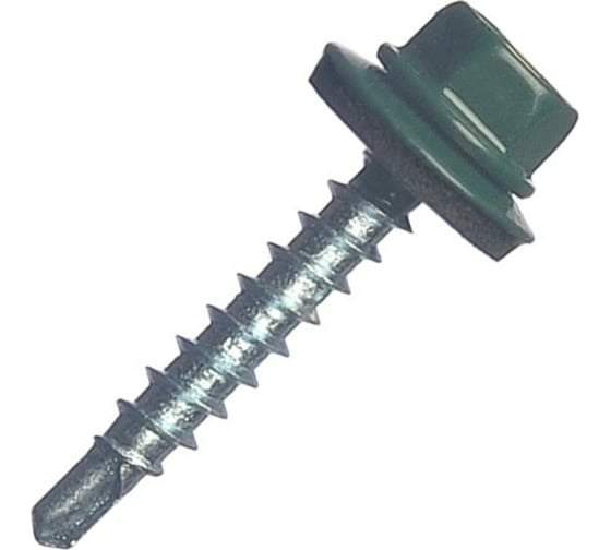 Саморез с шайбой EPDM BEFAST RAL6005 4,8x35, уменьшенное сверло, 500 шт. C600535500S 1