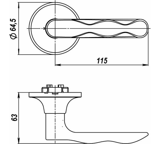 Ручка защелка Fuaro 624/BL PB-B, золото, фиксатор 37547