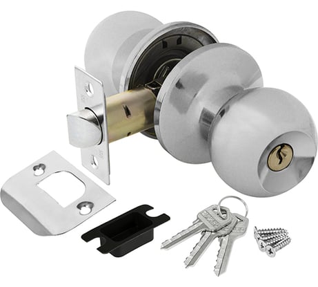 Ручка защелка Fuaro 672/BL CP-E, хром, ключ/фиксатор 37561