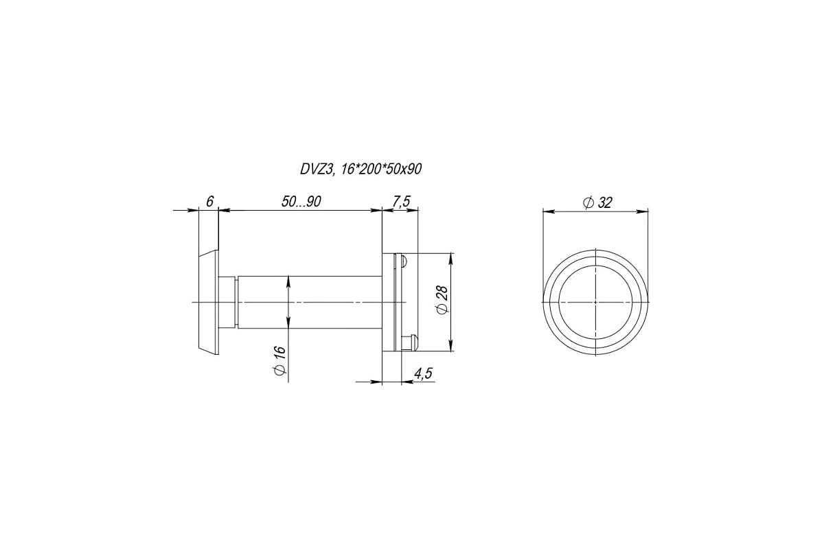 Глазок дверной Apecs 4015/35-58-FH