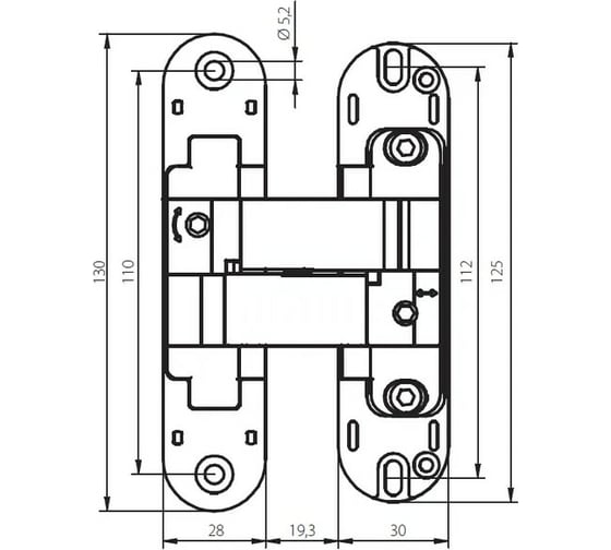 Скрытая петля для компланарных дверей MORELLI HH-18 B, цвет - черный 9012132