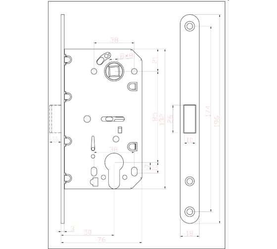 Магнитный замок под цилиндр Ренц черный INLBM 5085 PL Black