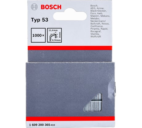 Плоские скобы для степлера 1000 шт Bosch 1.609.200.365