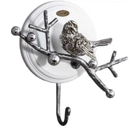 Настенный крючок BOGACHO Терра, белого цвета 25004/серебристый