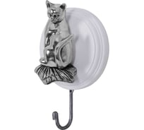Настенный крючок BOGACHO Кошка Грация, белого цвета 75089/белый