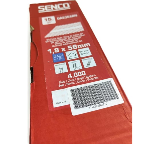 Финишные гвозди Senco DA 1.8x56 гальваника, 4000 шт. DA23EABN