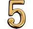 Самоклеящаяся цифра СКОБЯНОЙ малая, золото, "5" 002639 1