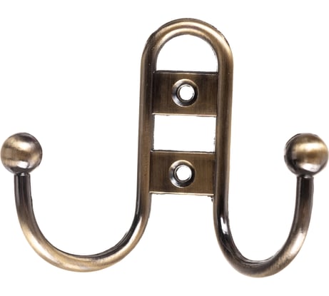 2-х рожковый прутковый крючок СКОБЯНОЙ бронза 002420