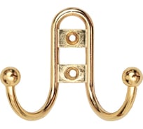 2-х рожковый прутковый крючок СКОБЯНОЙ золото 002419
