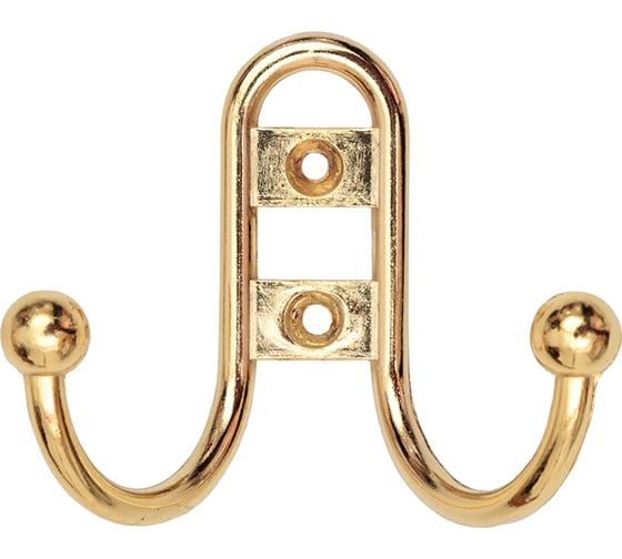 2-х рожковый прутковый крючок СКОБЯНОЙ золото 002419 1