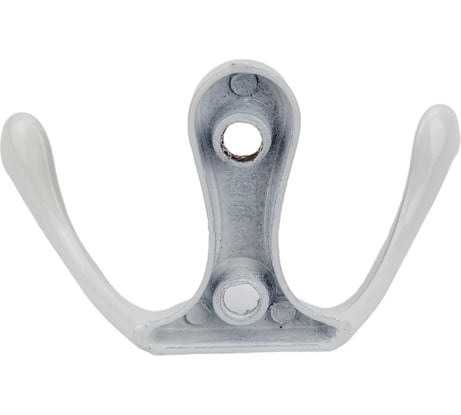 2-х рожковый крючок СКОБЯНОЙ НН, белый 007659