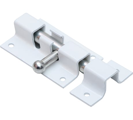 Прямоугольная задвижка СКОБЯНОЙ ШП-40 белый/цинк 002363