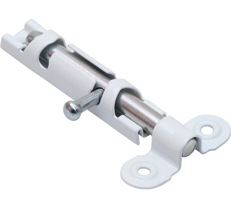 Накладная задвижка СКОБЯНОЙ ЗТ-12 малая, белый/цинк 002362