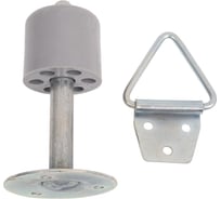 Дверной ограничитель с фиксатором Левша напольный, 100 мм У4-9561.Сер