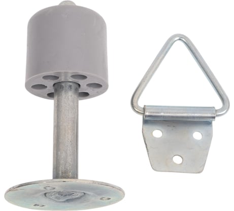 Дверной ограничитель с фиксатором Левша напольный, 100 мм У4-9561.Сер