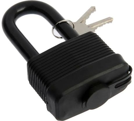 Навесной замок LOCKLAND 65 мм, влагозащищенный, длинная дужка, 2 ключа, цвет черный 5392198