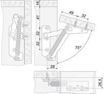 Петли мебельные 75 градусов