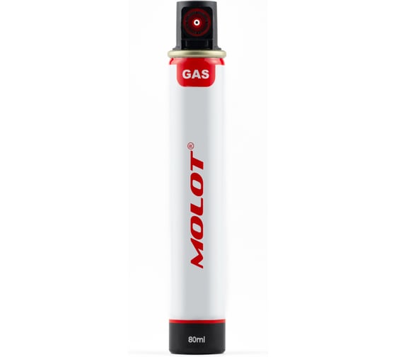 Газовый баллон для монтажных пистолетов 165 мм GC 165-R с красным клапаном MOLOT 21050202