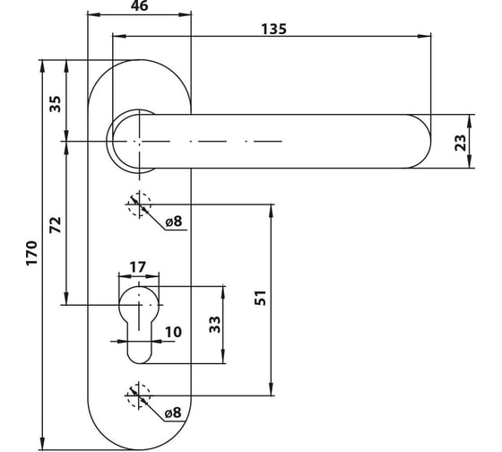 Ручки на планке Tantos HP-7220-140-BL-PB