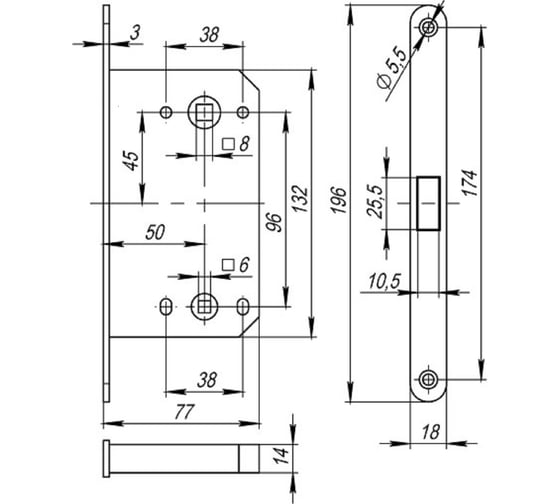 Сантехническая магнитная защелка MORELLI M1895 PG золото 9010348