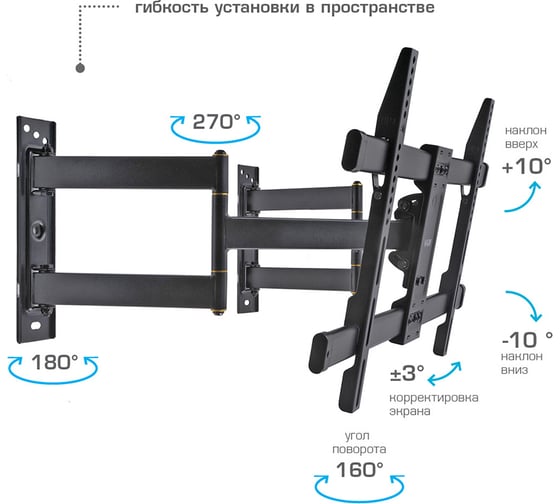 Кронштейн для LED/LCD телевизоров VLK TRENTO-25 black 3 51062