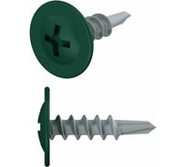 Саморез с прессшайбой STARFIX 4.2x16 мм, цинк, со сверлом, RAL 6005, 500 шт. SMC1-18340-500