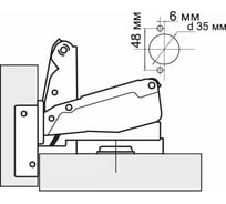 Петля мебельная click 165 угловая с ответной планкой и доводчиком
