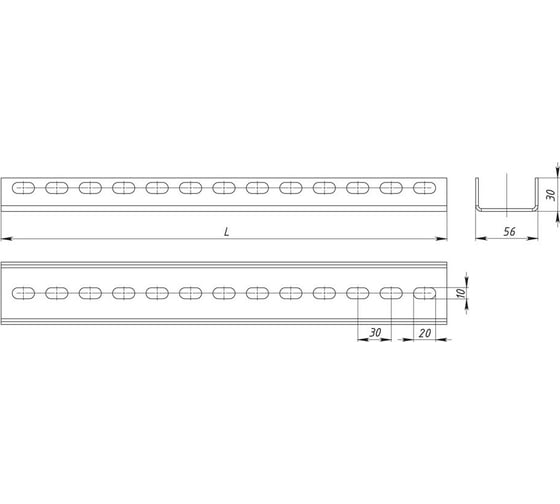 П-образный профиль EKF 2000 мм, 2,5 мм pp2000-INOX