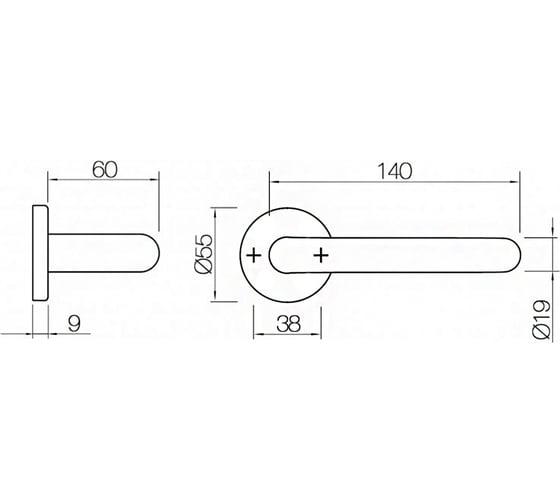 Дверная ручка на круглой розетке PALIDORE U2203/9х9/INOX 98761215