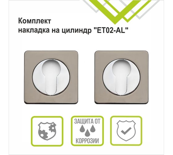 Накладка на цилиндр Trodos ЕТ02-AL BN черный никель 204472