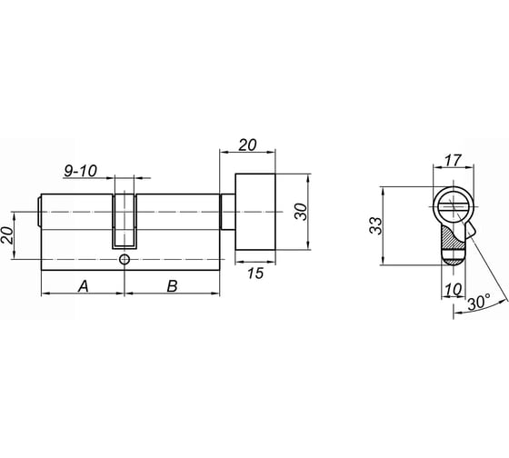 Цилиндровый механизм Palladium ZN 60 C BK CP СТ-00001128