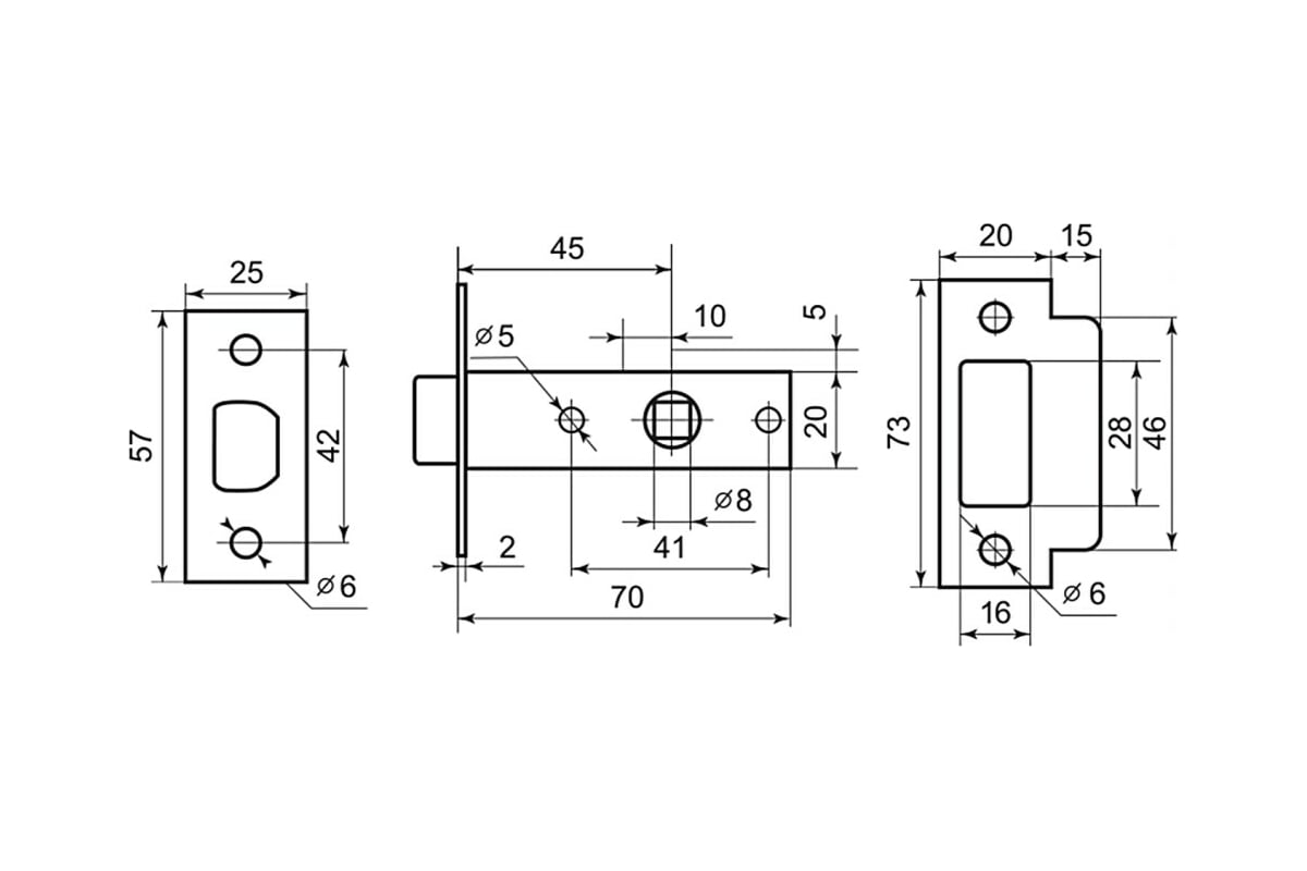 Palladium защелка межкомнатная 390 ab (цвет-бронза)