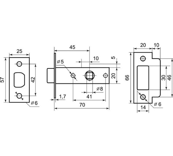 Межкомнатная защелка Palladium 100 CP 00011591