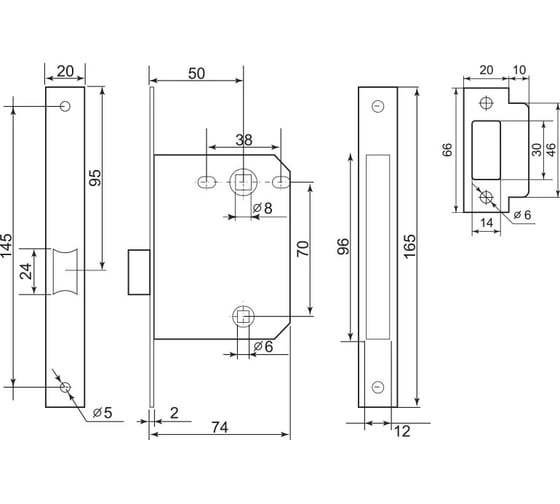 Межкомнатный замок Palladium 170 CP 00011797